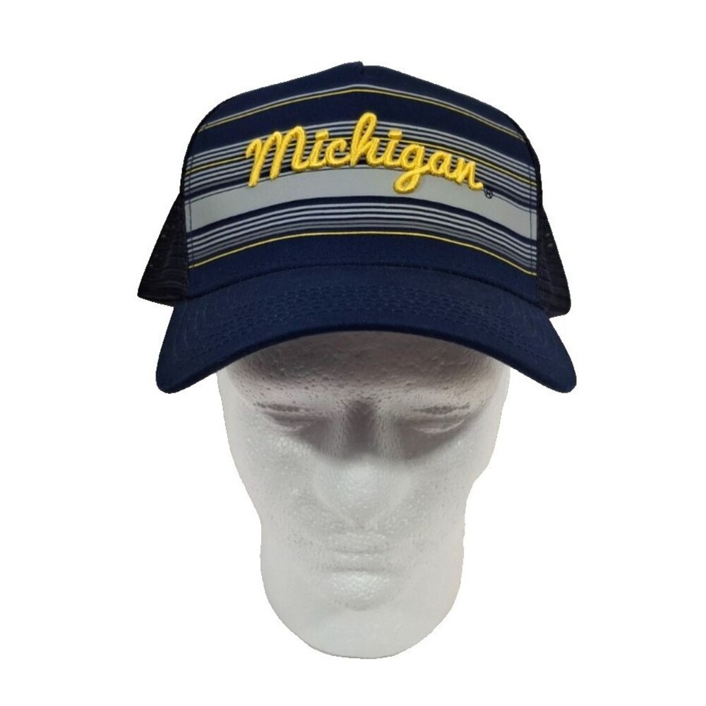 Michigan Wolverines Top of the World Snapback Baseball Hat Retro Look Striped